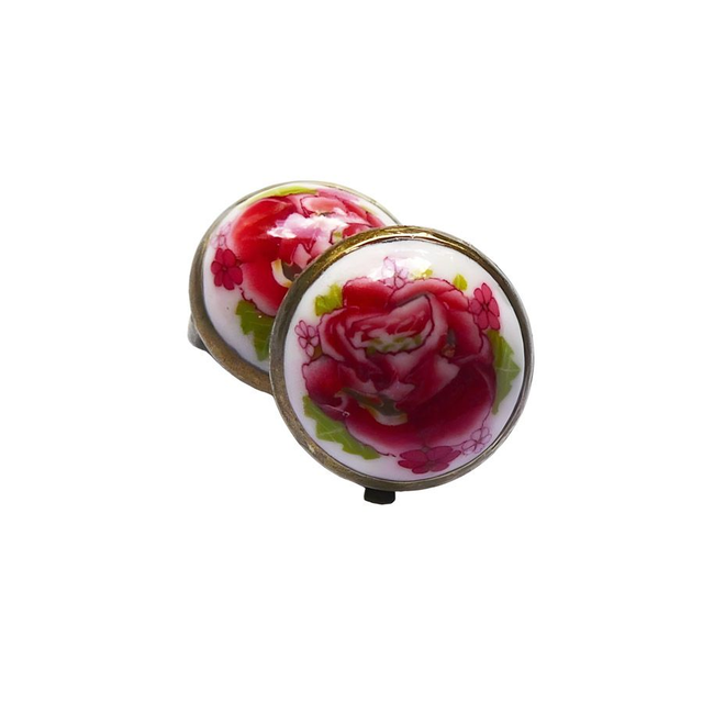 Boucles d&#039;oreilles clips puces roses rouge