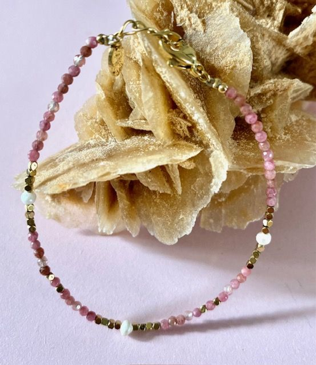 Bracelet Bohême Quartz Fraise 