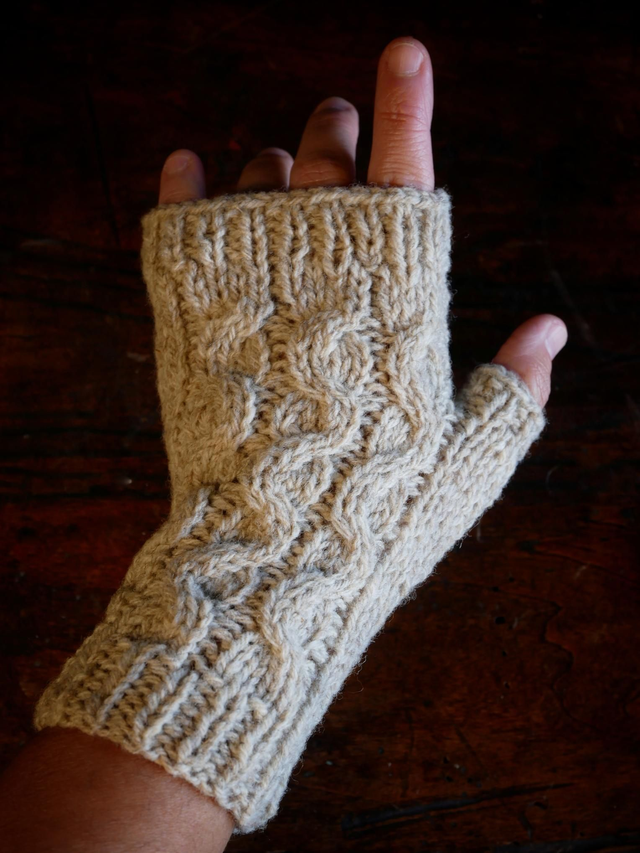 MYRMEX - Mitaines laine naturelle BRUME (non-teint)