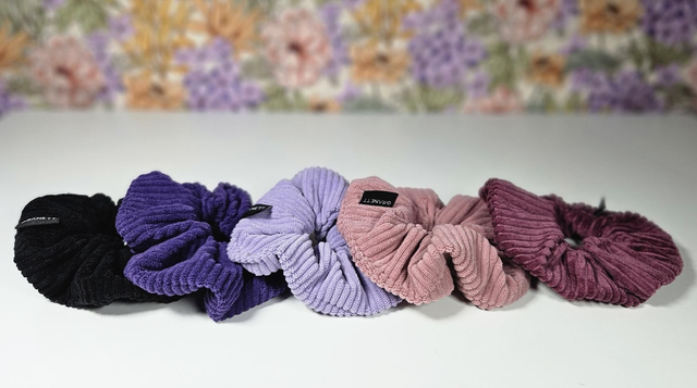 Scrunchie kordbársony hajgumi szett 5 db