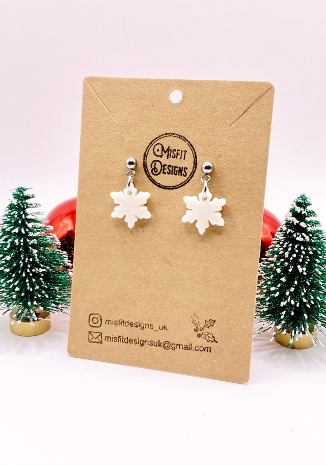 Snowflake drop earrings