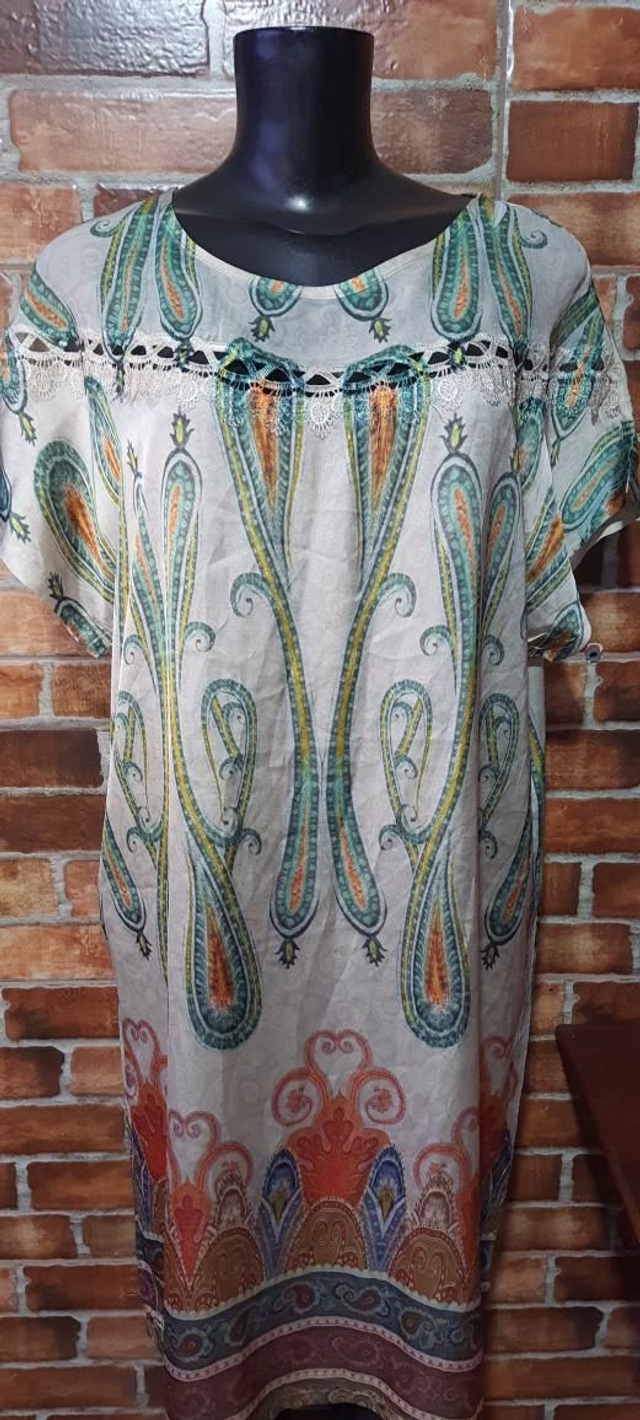 Vestido Estampado Cetim 