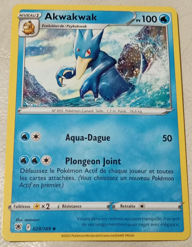 Carte pokémon Akwakwak