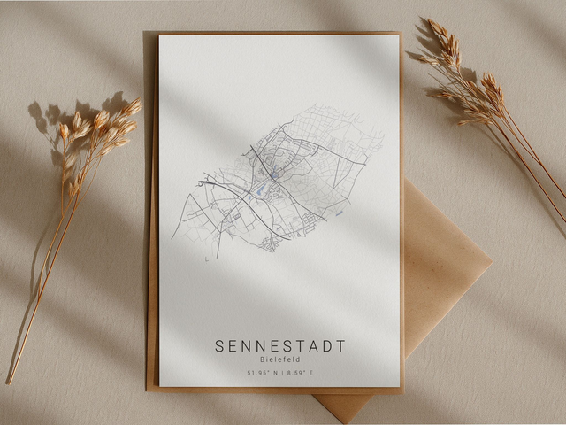 Bielefeld Sennestadt Stadtkarte | Druck | Postkarte