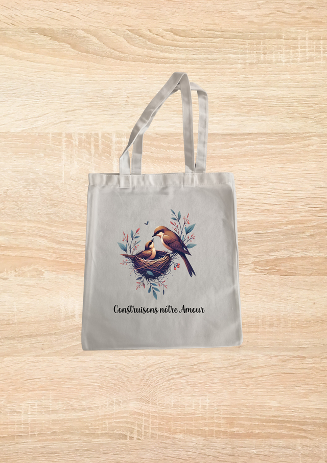 Sac fourre tout motif nid d&#039;oiseau