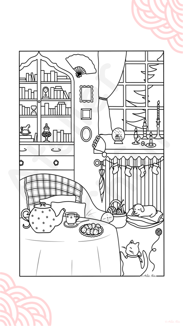 Coloriage « L’heure du thé » 