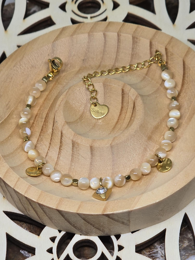 Bracelet Nacre doré 0,4 cm 