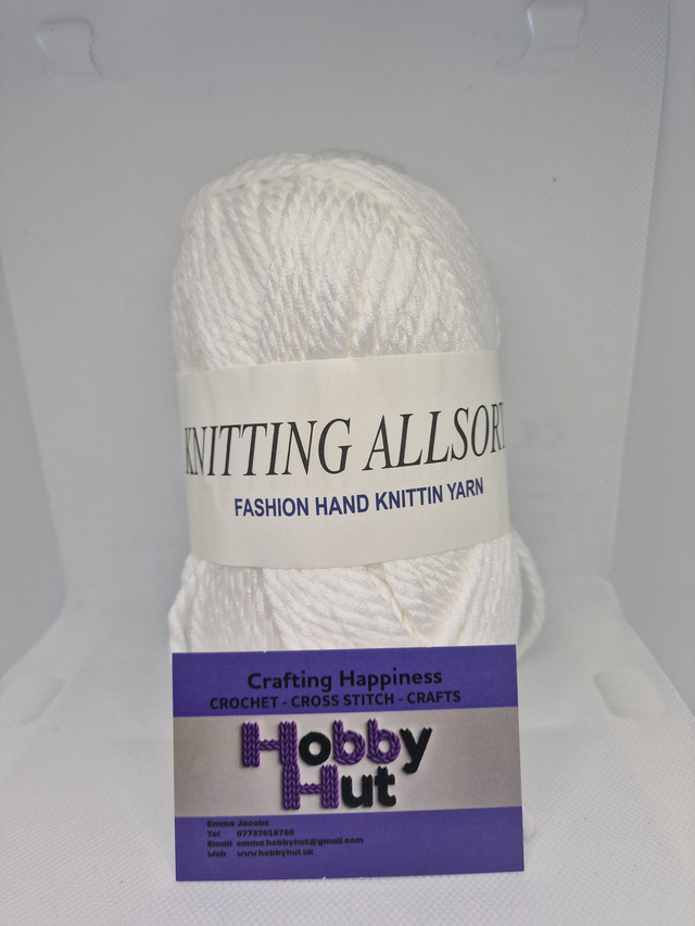 Knitting Allsorts Yarn - White - 100g
