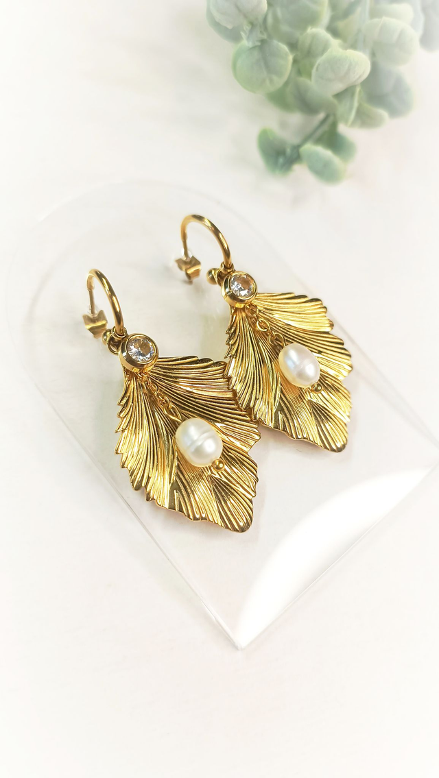 RENAISSANCE - Boucles d&#039;oreilles - Acier et perles