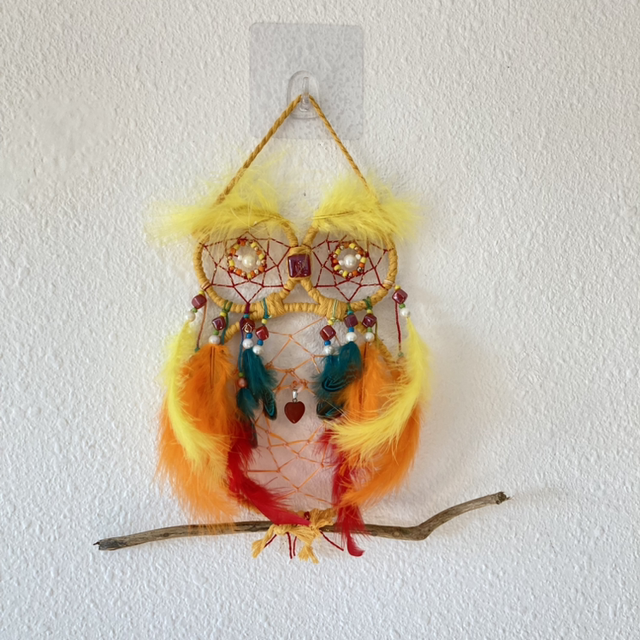 Hibou vibratoire jaspe rouge 30x30cm