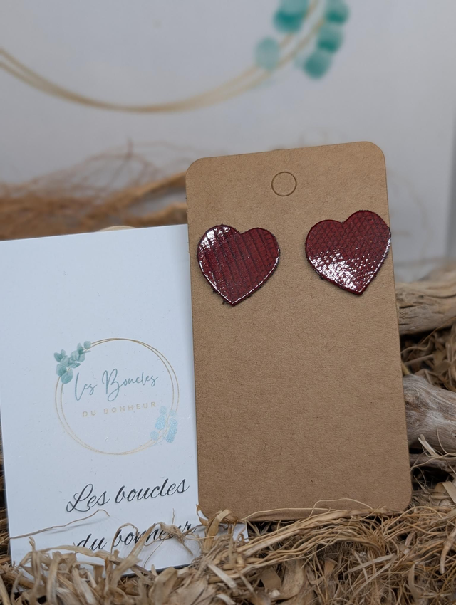 Boucles d'oreilles Anti Gaspi Coeur bordeaux ag172