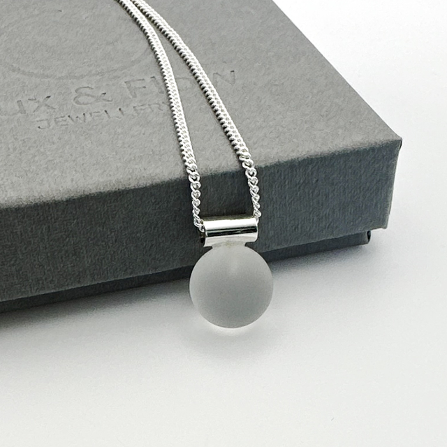 Frosted Rock Crystal Sphere Necklace