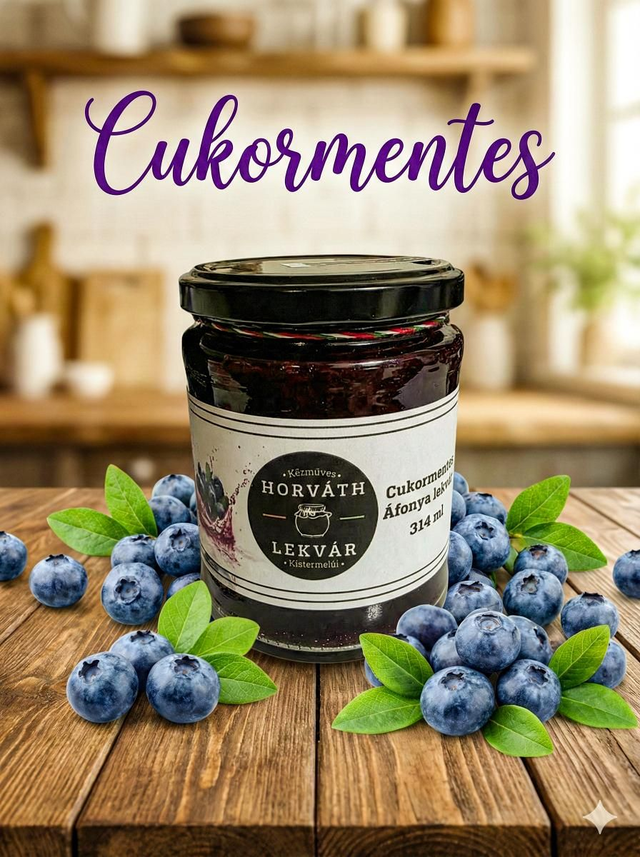 CUKORMENTES ÁFONYA LEKVÁR