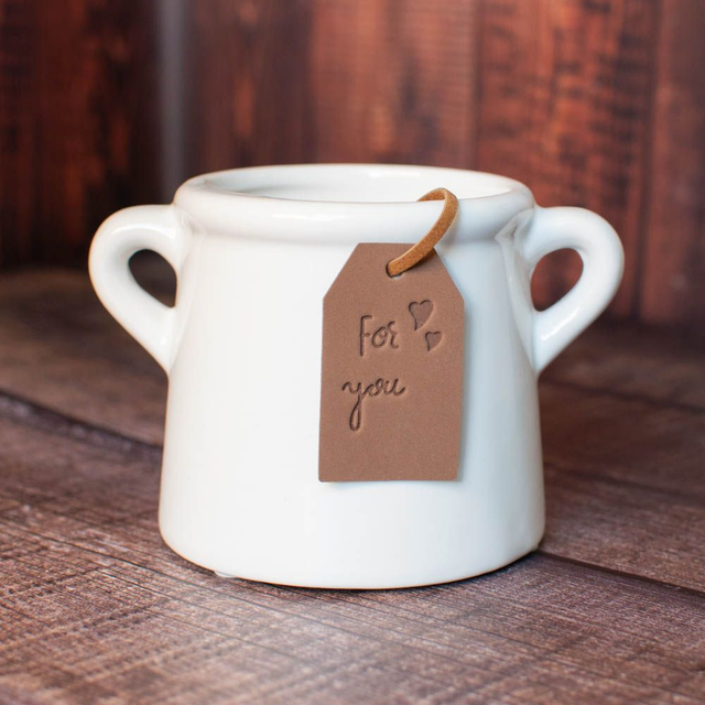 Ceramic Planter with Tag