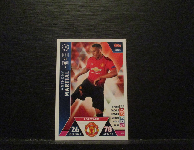 Anthony Martial - UEFA Champions League Match Attax 2018/19 Original Trading Card #178