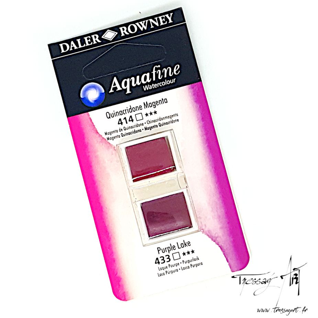 DALER ROWNEY - AQUARELLE DEMI-GODETS par 2 - VIOLET 414 &amp; 433 - CA002414