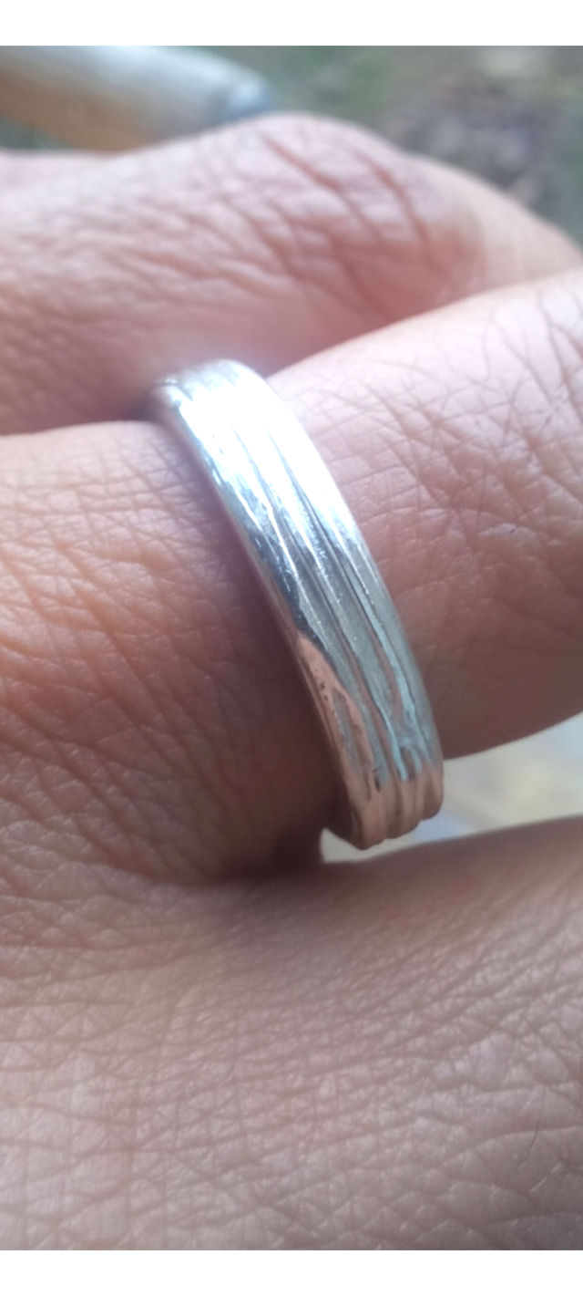 Wide lightly textured ring band - UK size Q