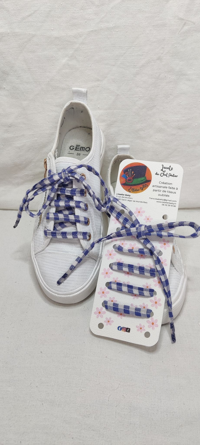 Lacets Vichy Bleu Marine