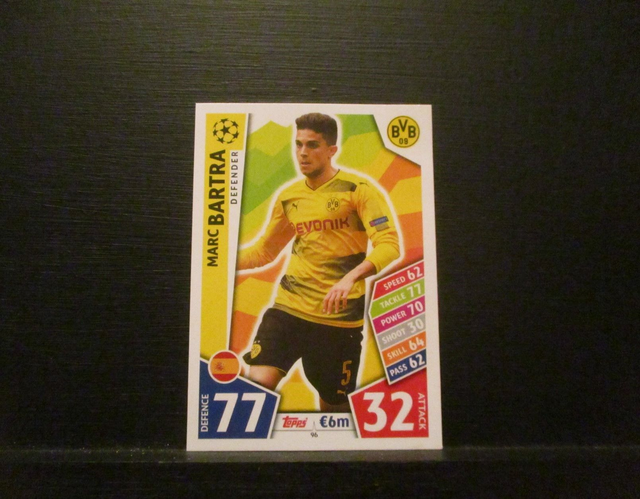 Marc Bartra - UEFA Champions League Match Attax 2017/18 Original Trading Card #96