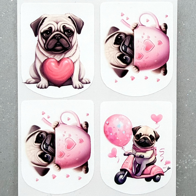 Pug in a Mug Stickers (Set of 4)