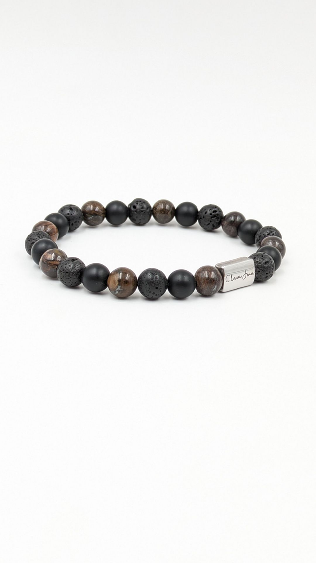 Bracelet Homme Clara Joia Bronzite Onyx Pierre de Lave