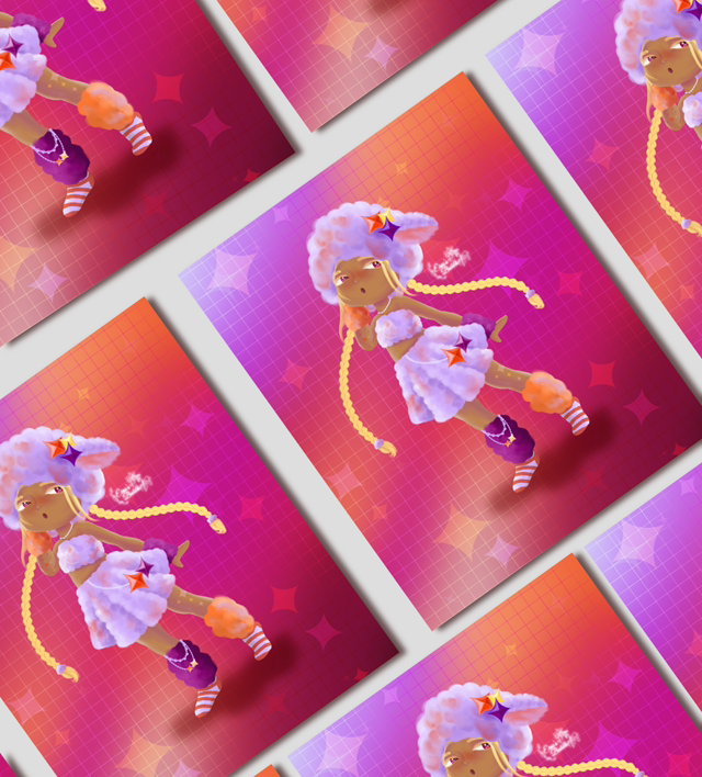 Illustration « Rainbow Fluffy friends » Momo 