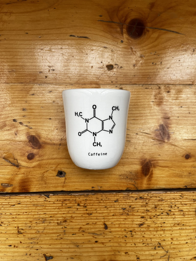 Becher bauchig Koffein Molekül