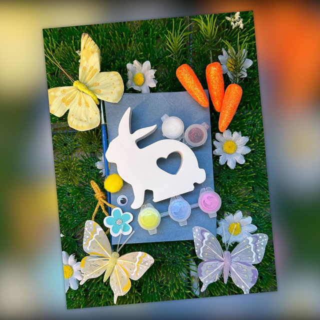 Easter Bunny Painting Kit - Easter Bunny Decoration - Easter Gift - Easter Kids Activity (P0090)