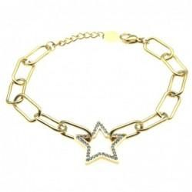 Bracciale donna in acciaio con catena bijoux e stella