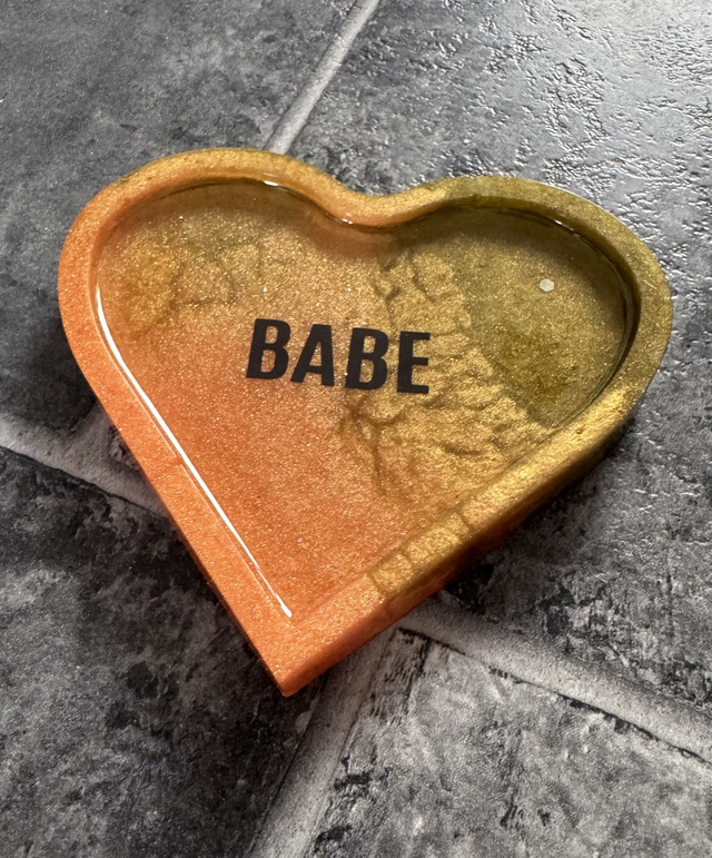 Trinket Tray Heart Shaped - Naughty, Spicy, Funny Slogan Trinket Trays or Coasters - Various Designs & Custom
