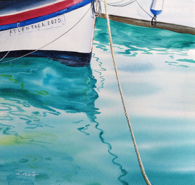 Reflejos en el muelle - 25 x 25 cm DISPONIBLE EN MERKARTE 