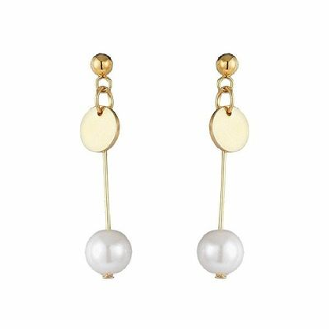 boucles d&#039;oreilles Marie Perle plaque or perle de verre