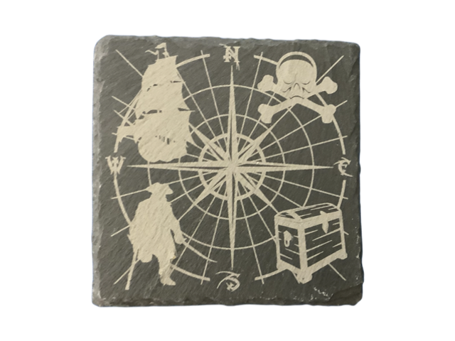 Pirate Compass Square Coaster