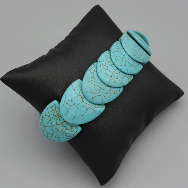 Bracelet en howlite bleue