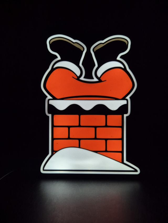 Father Christmas in a chimney 3d printed lightbox