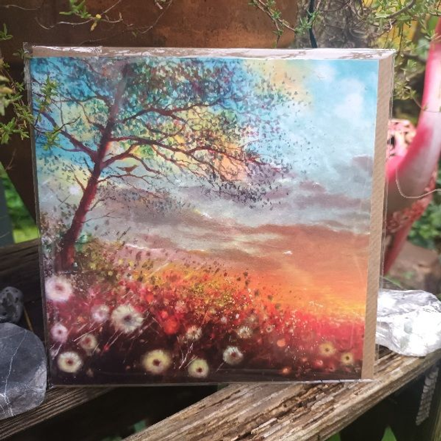 Greetings card - Blackbird at Dusk