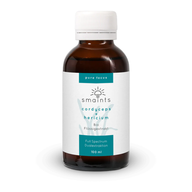 Smaints Pure Focus Flüssigextrakt mit Cordyceps und Hericium