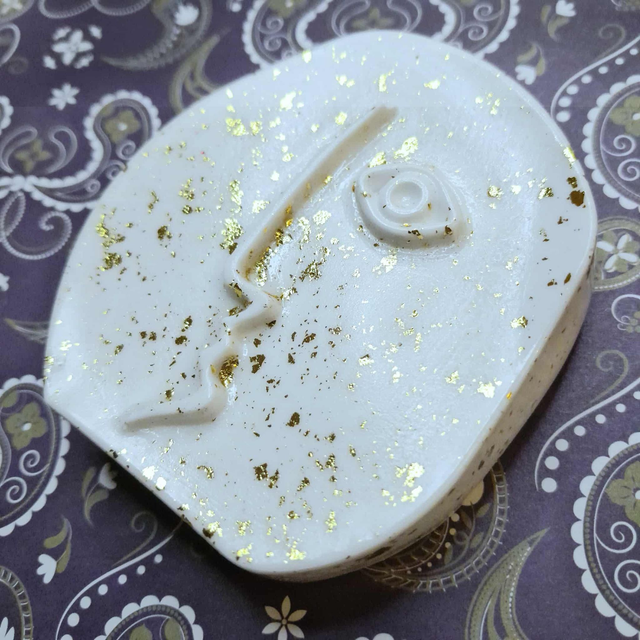 LE CUBE - Pièce décorative - blanc et or