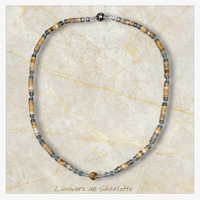 Collier "Jaspe & Aventurine" heichi CH-3