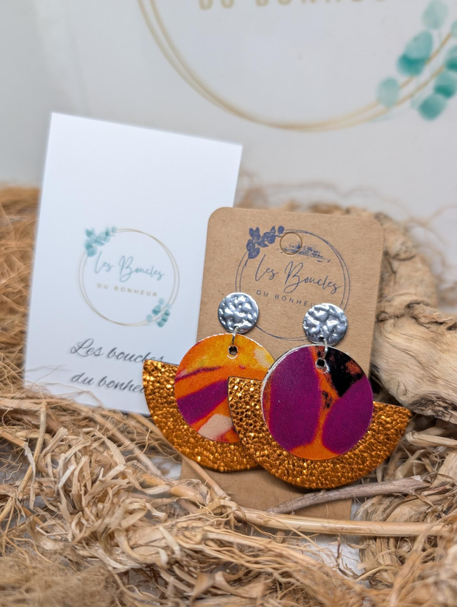 Boucles d'oreilles Dona vernis orange do067