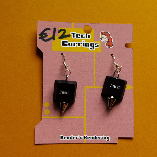 Insert Key Spiked - Tech - Earrings  [EAR-TEC-KINS]