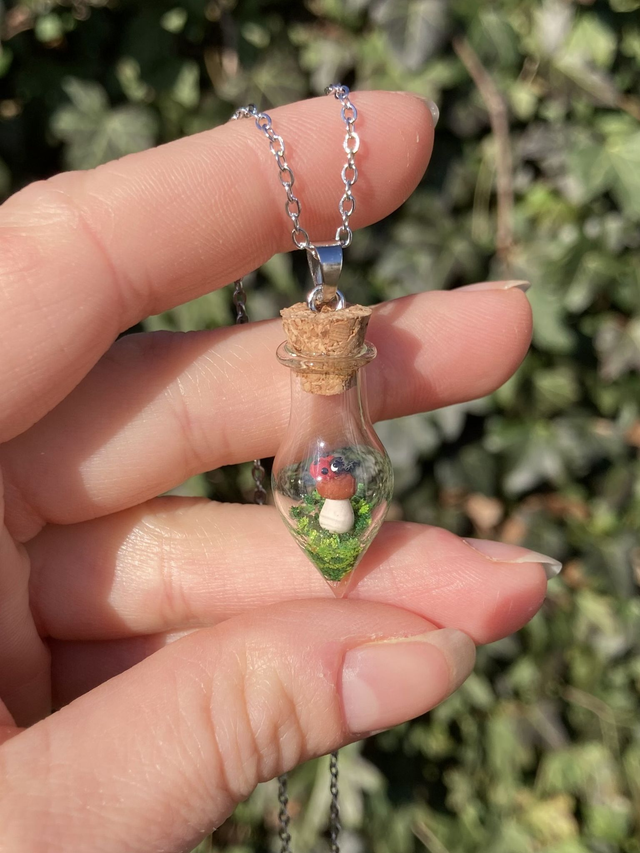 Pendentif cèpe coccinelle