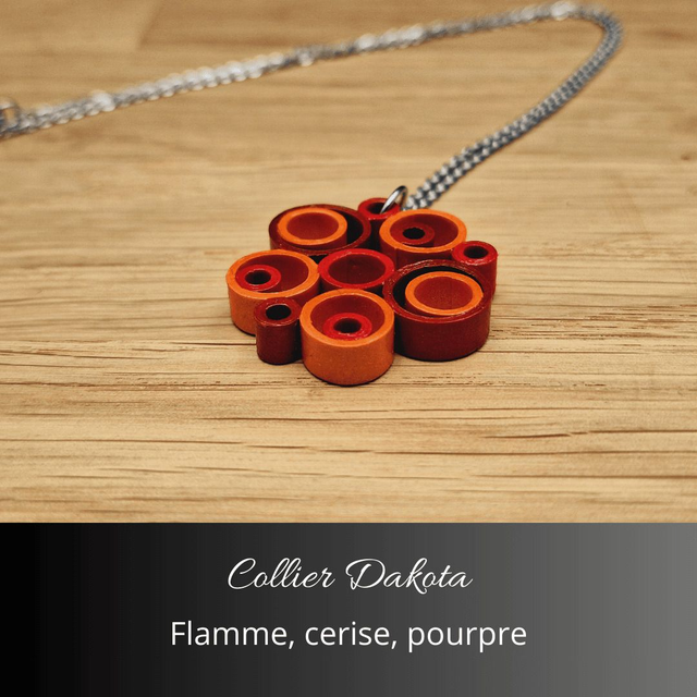 Collier Dakota - Pourpre, cerise, flamme