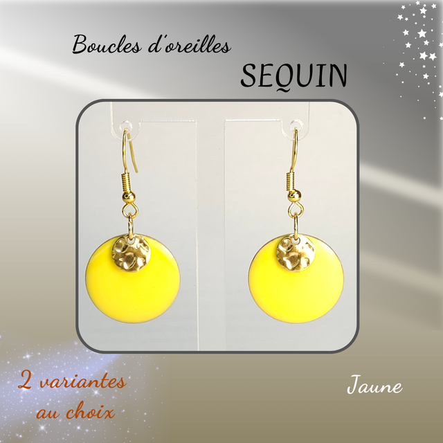 Boucles d&#039;oreilles SEQUIN - Jaune