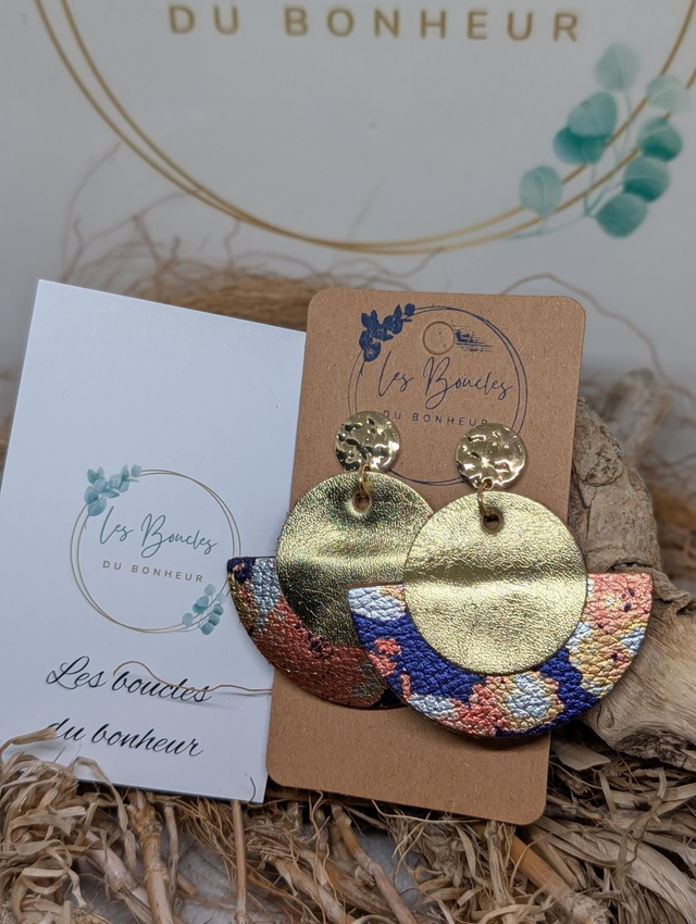 Boucles d'oreilles Dona marine dorée do001