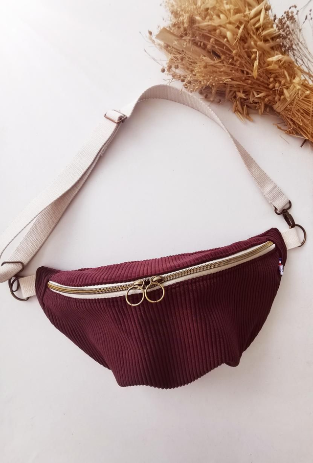 Banane THELMA velour bordeaux 