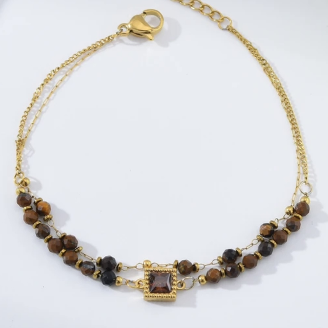 Bracelet pierre brun