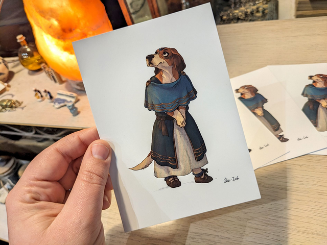 Nayti en costume Celtique, exlibris, 10x15cm