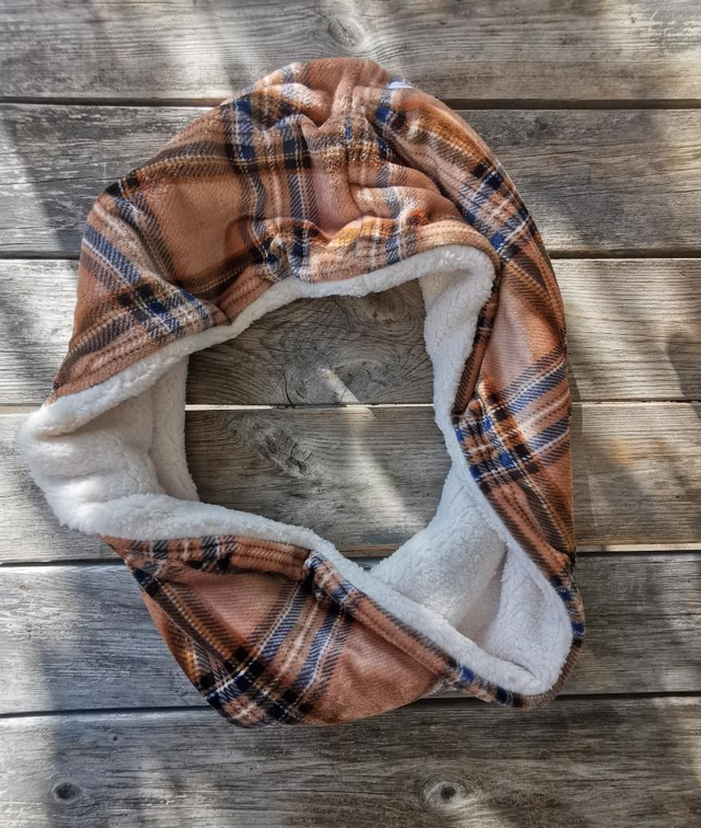 Double snood carreaux beige