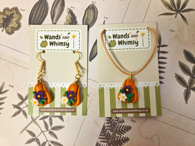 Fall Pumpkin Earring and Necklace Set